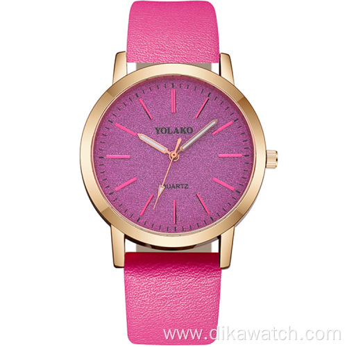 YOLAKO Hot Sale Brand Women's Watches Fashion Leather Strap Retro Quartz Watch for Ladies Charm Casual Funny Wristwatch Female